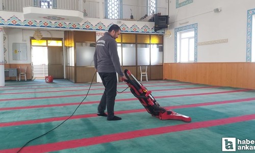 Pursaklar Belediyesi periyodik olarak cami temizliğine devam ediyor