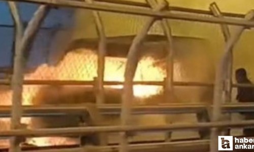 Ankara'da bir anda alev topuna dönen otomobil korkuttu!
