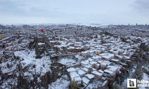 Başkent Ankara'da beyaz örtü havadan görüntülendi
