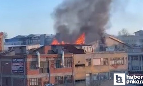 Altındağ’daki işyerinin çatısında korkutan yangın