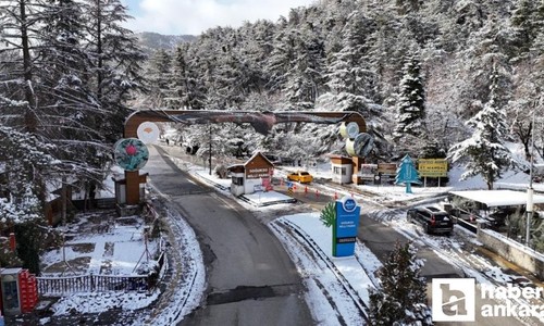 Kızılcahamam Soğuksu Milli Parkı bembeyaz oldu