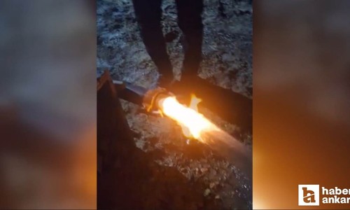 Ankara'da sondaj çalışmalarında yer altından yanıcı gaz çıktı!