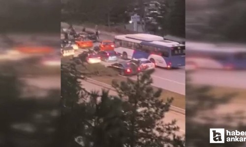 Ankara'da taksi şoförü otobüsün önünü kesip sürücüye saldırmak istedi