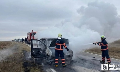 Çankırı'da bir araç alev aldı!