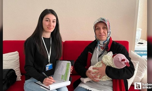Kahramankazan Belediyesi çocuğu olan ailelere ziyarette bulunuyor