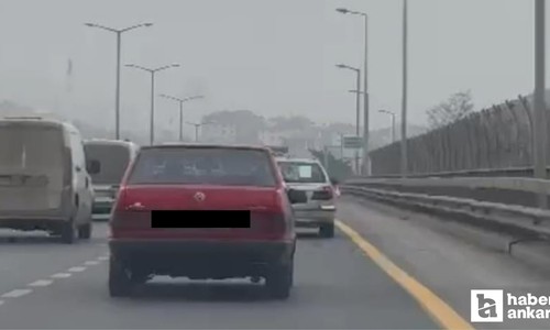 Ankara trafiğinde egzoz patlatarak ilerledi! O anlar kamerada