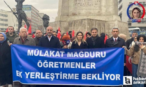 Mülakat mağduru öğretmenler Ankara'da eylem yaptı