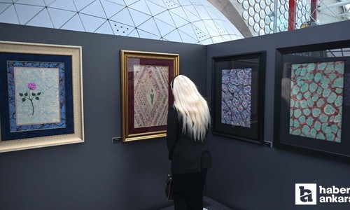 Ankara'da 7 ülkeden 58 öğrencinin katkısıyla ebru sergisi açıldı