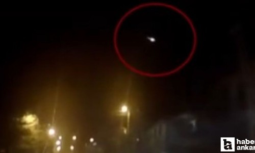 Polatlı'da araç kamerasına yansıyan cisim dikkat çekti