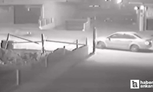 Ankara Sincan'da lastik hırsızlığı kameraya yakalandı