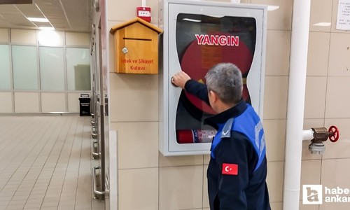 Etimesgut Belediyesi Zabıta Müdürlüğü ekiplerinden yangın güvenliği denetimi