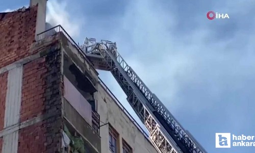 Kahramankazan'da korkutan yangın: 7 katlı binanın çatısı yandı
