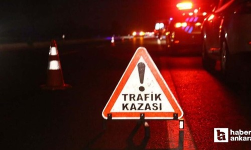Ankara Çankaya'da otomobil park halindeki minibüse çarptı