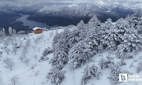 Çorum'da kar manzarası