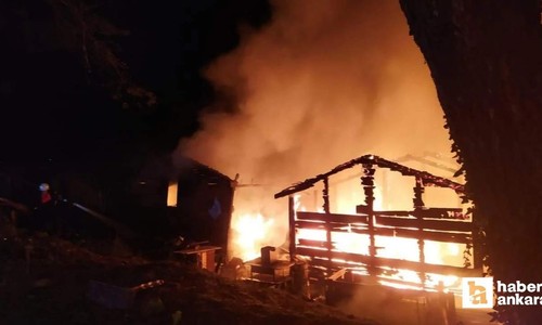 Kızılcahamam'da ahşap evde çıkan yangın korkuttu
