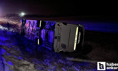 Aksaray'da yolcu otobüsü devrildi, 20 kişi yaralandı!