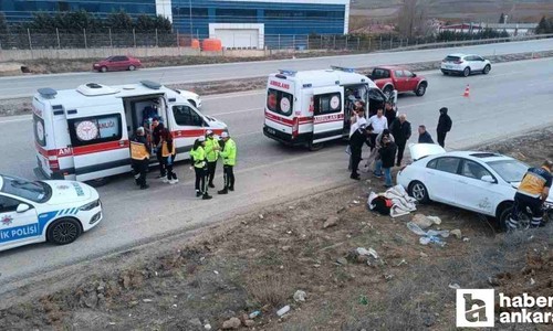 Elmadağ'da otomobil araziye devrildi: 3 yaralı