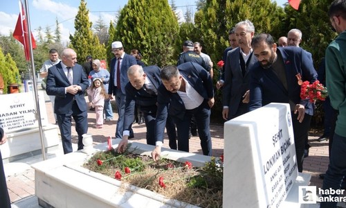Kahramankazan Belediyesi yönetimi şehitleri dualarla andı