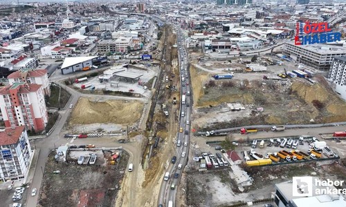 Ostim girişinde tır yolda kaldı, trafik kilitlendi!