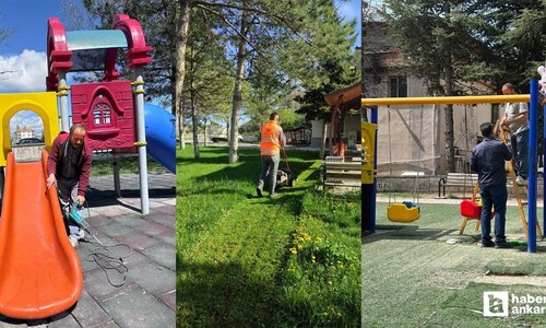 Kahramankazan Belediyesi parkları bahar dönemine hazırlıyor