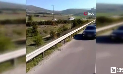 Ankara Çevreyolunda iki sürücü arasında yol verme tartışması