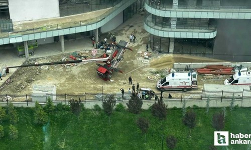 Çankaya'da kule vinç devrildi: 3 kişi yaralandı!