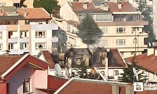 Keçiören'de 5 katlı binada çatı yangını çıktı