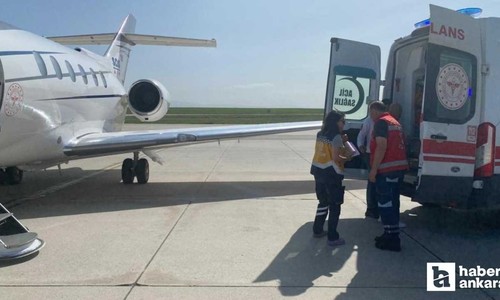 Karaciğer yetmezliği teşhisi konan 2 yaşındaki çocuk, ambulans uçakla Ankara'ya nakledildi
