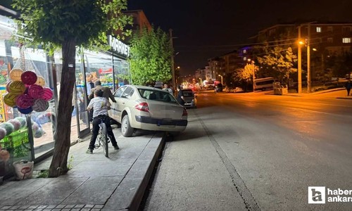Sincan'da kontrolden çıkan otomobil markete daldı