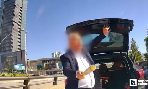Ankara'da beyzbol sopasıyla tehditler savuran sürücünün ehliyetine el konuldu