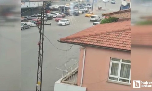 Yenimahalle'de elektrik tellerinden çıkan kıvılcımlar endişelendirdi