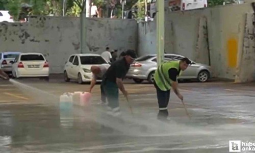 Keçiören Belediyesi kurban kesim noktalarını günlük temizliyor