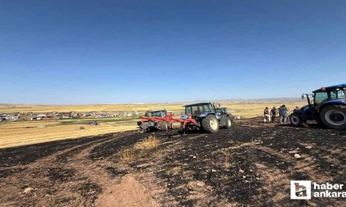 Ayaş'ta 57 dönümlük ekili buğday ve arpa tarlası yandı!