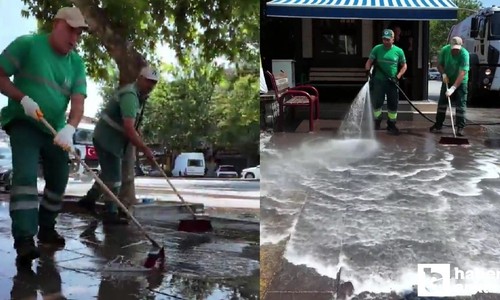 Keçiören Belediyesi ilçeyi günlük olarak temizlemeyi sürdürüyor