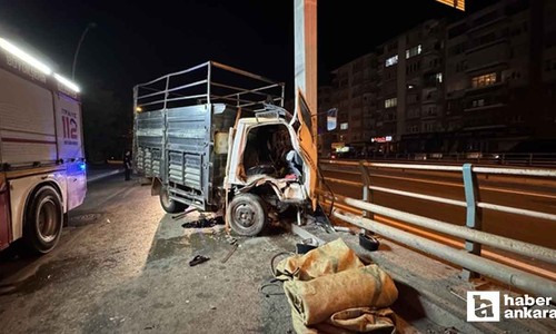Kocaeli'den Ankara'ya gelen kamyonet kaza yaptı, 1 kişi yaralandı