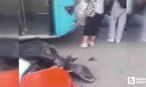 Gölbaşı'nda otobüsün altında kalan motosiklet sürücüsü yaralandı