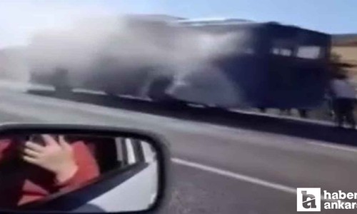 Etimesgut'ta seyir halindeki EGO otobüsü alev aldı!
