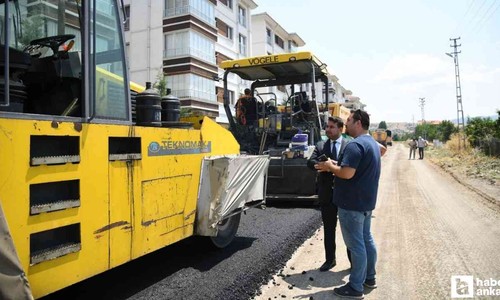 Kahramankazan'da TOKİ bölgesinde sıcak asfalt çalışması başladı