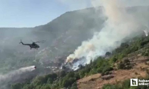 Kızılcahamam'da otluk alanda başlayıp evlere sıçrayan yangın korkuttu