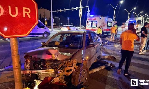 Polatlı'da ters şeride giren otomobil motosiklete çarptı: 2 yaralı