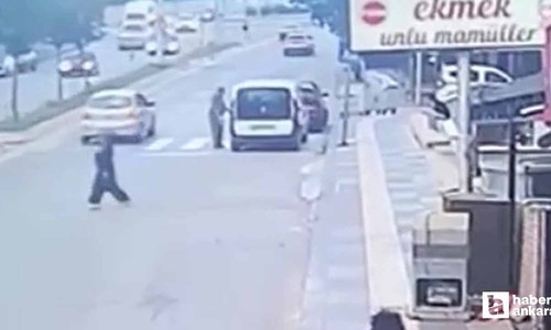 Gölbaşı'nda freni boşalan araçtan son anda kaçıp canlarını kurtardılar