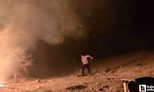 Çankırı Ankara karayolundaki kavun satış tezgahı cayır cayır yandı