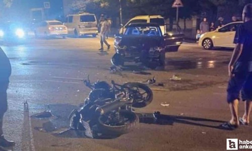 Çubuk'ta otomobil ve motosiklet çarpıştı: 2 yaralı