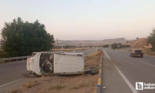Beypazarı'nda lastiği patlayan araç takla attı: 2 yaralı