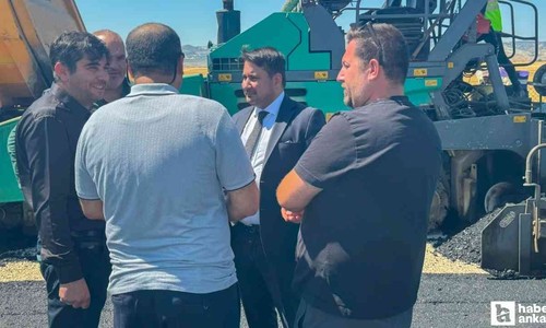 Kahramankazan Belediye Başkanı Çırpanoğlu asfalt çalışmasını yerinde inceledi