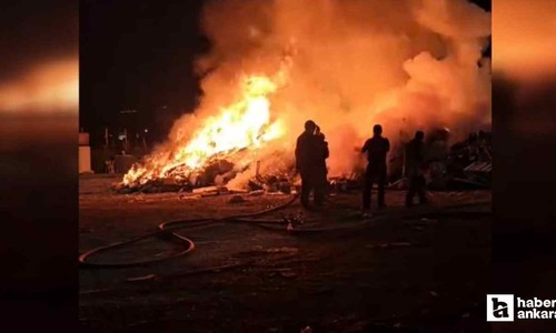 Sincan'da akşam saatlerinde çıkan çöp yangınını itfaiye söndürdü