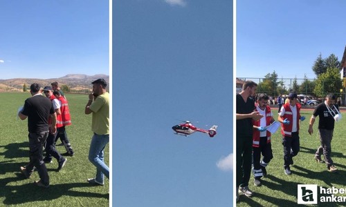 Yozgat'da parmağı kopan vatandaş ambulans helikopterle Ankara'ya sevk edildi