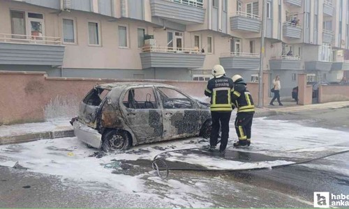 Çorum'da öfkelenen kadın, eşinin aracını yaktı
