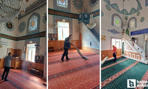 Pursaklar Belediyesi ilçe genelinde cami ve mescitleri temizledi
