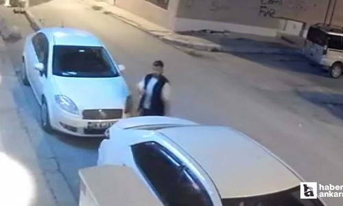 Polatlı'da güvenlik kamerasını çalan şüpheli kameraya yakalandı!